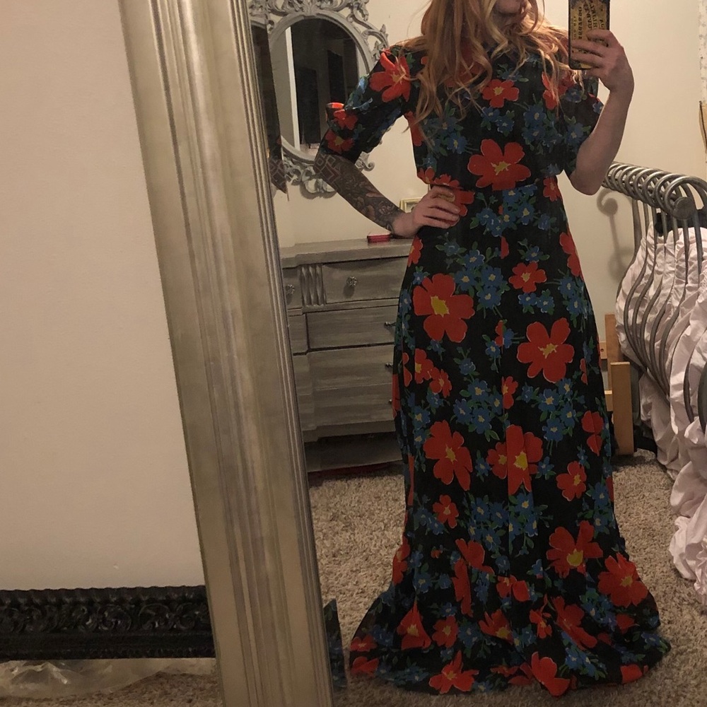 Vintage 60s 70s maxi hippie dress